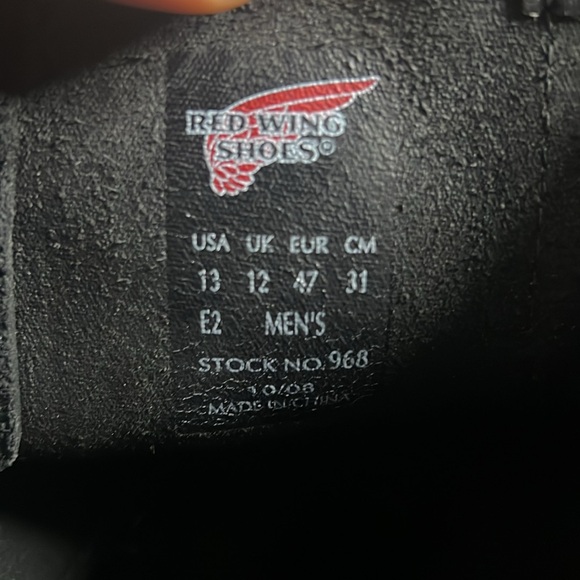 Red Wings Buckle Black Leather Boots (13) - Picture 15 of 17